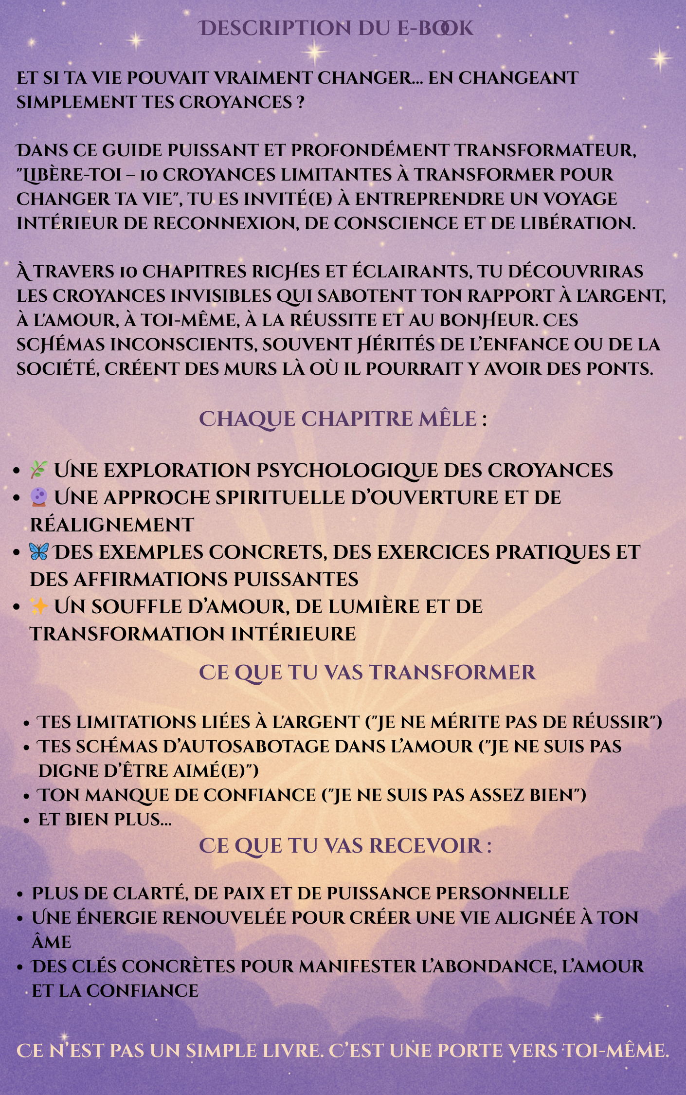 E-Book 5 " Les 10 croyances limitantes"🌟