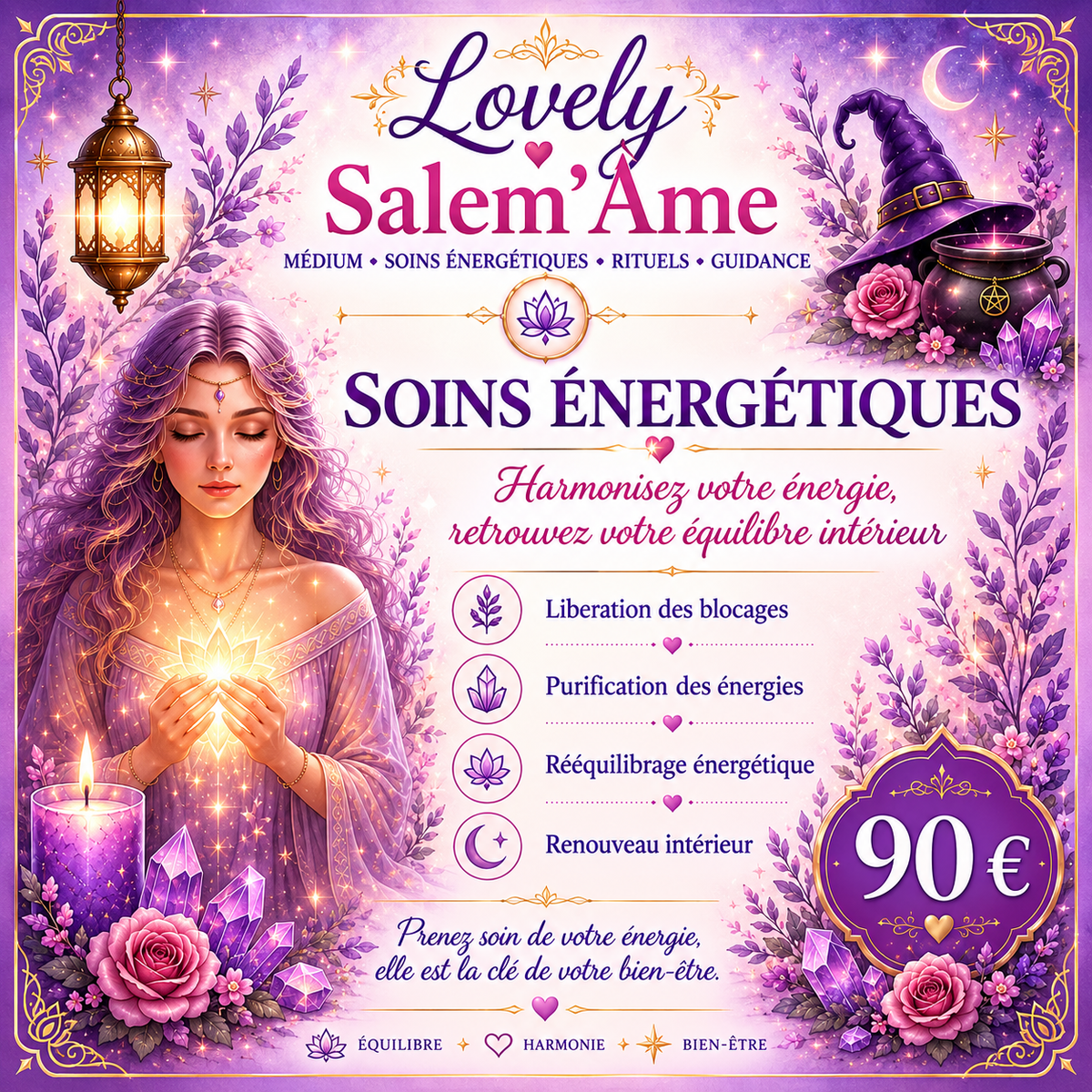 ✨ Soins énergétiques : rééquilibrez vos énergies et lumière intérieure💜