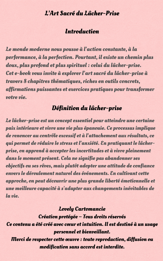 E-Book 4 "L'art sacré du lâcher-prise 🌟