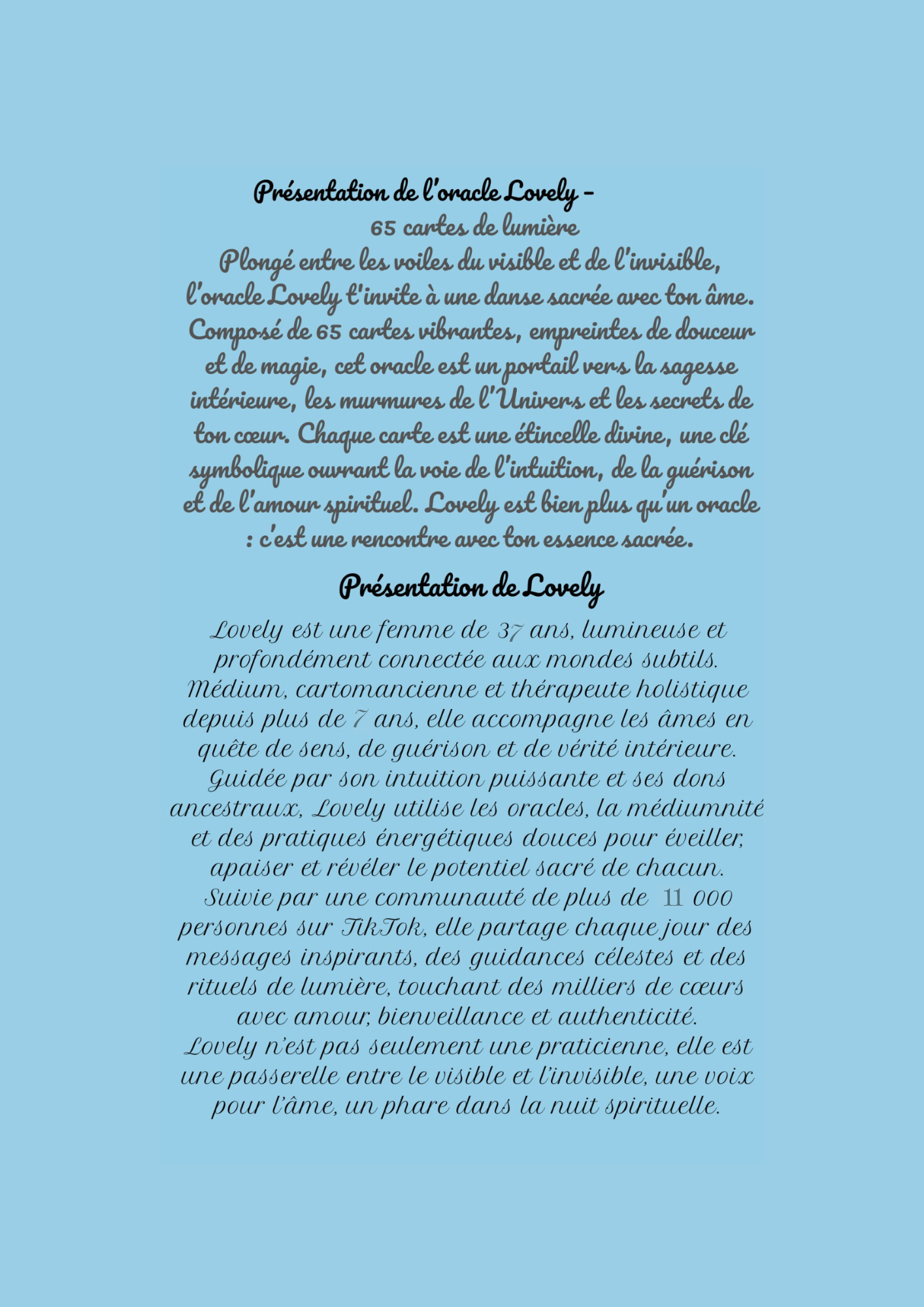 l'oracle de LOVELY "Good vibes" ( Livraison GRATUITE)