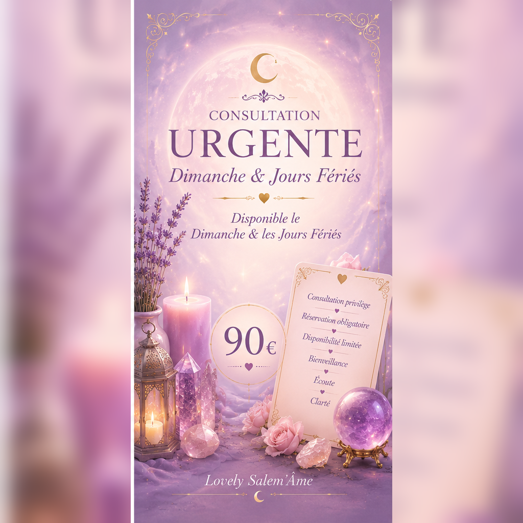 🔮 Consultation Urgente- Dimanche & Jours Fériés 🔮 ( 60 minutes)